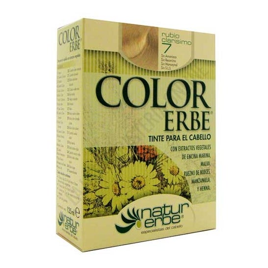 Color Erbe Tinte Vegetal Sin Amoniaco Nº7 Rubio Clarisimo 135 ml