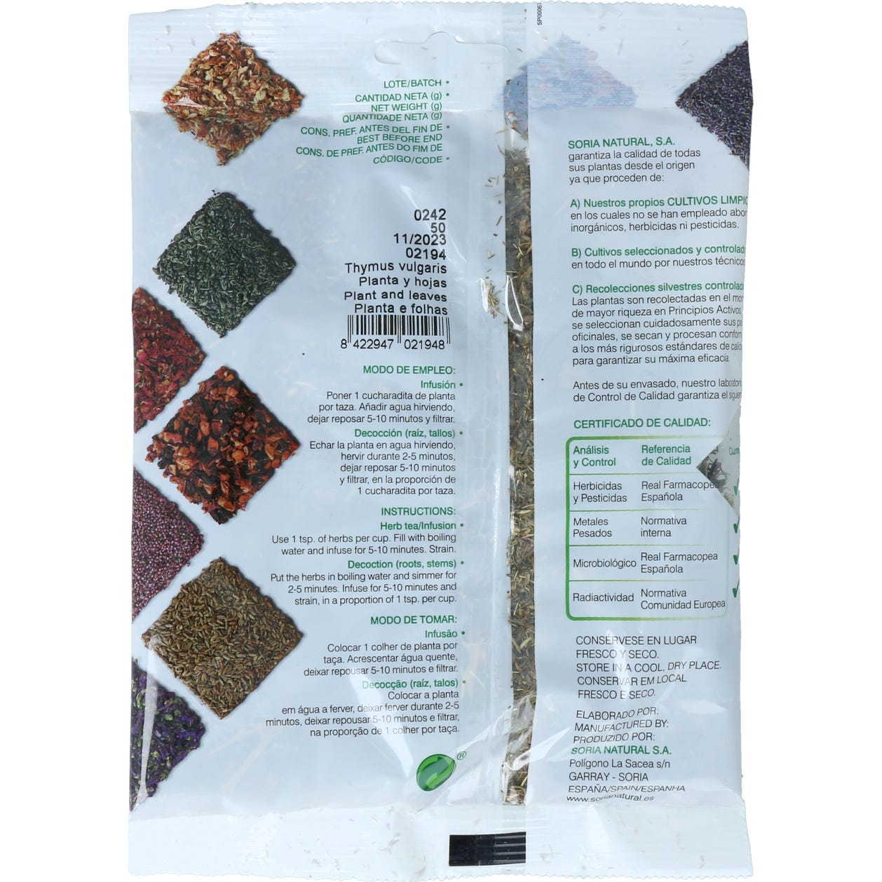 Soria Natural Infusion Tomillo 50g