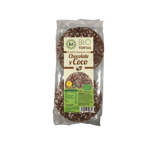 Sol Natural Tortas de Arroz Chocolate y Coco Bio 100g