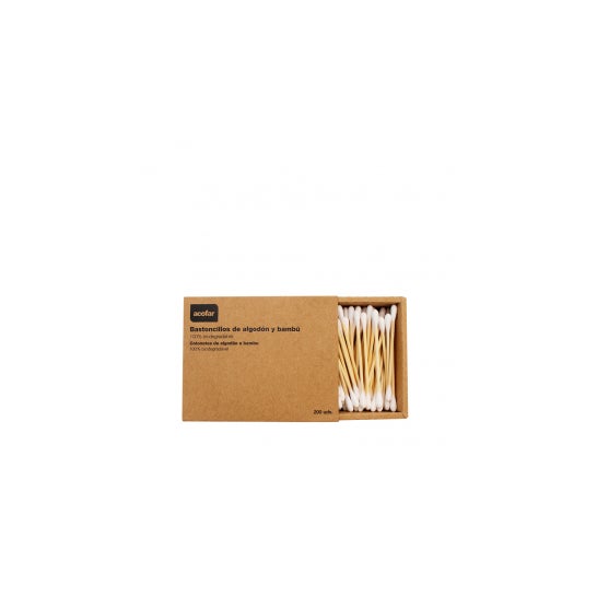 Acofar Bastoncillos De Algodón Biodegradables 200uds