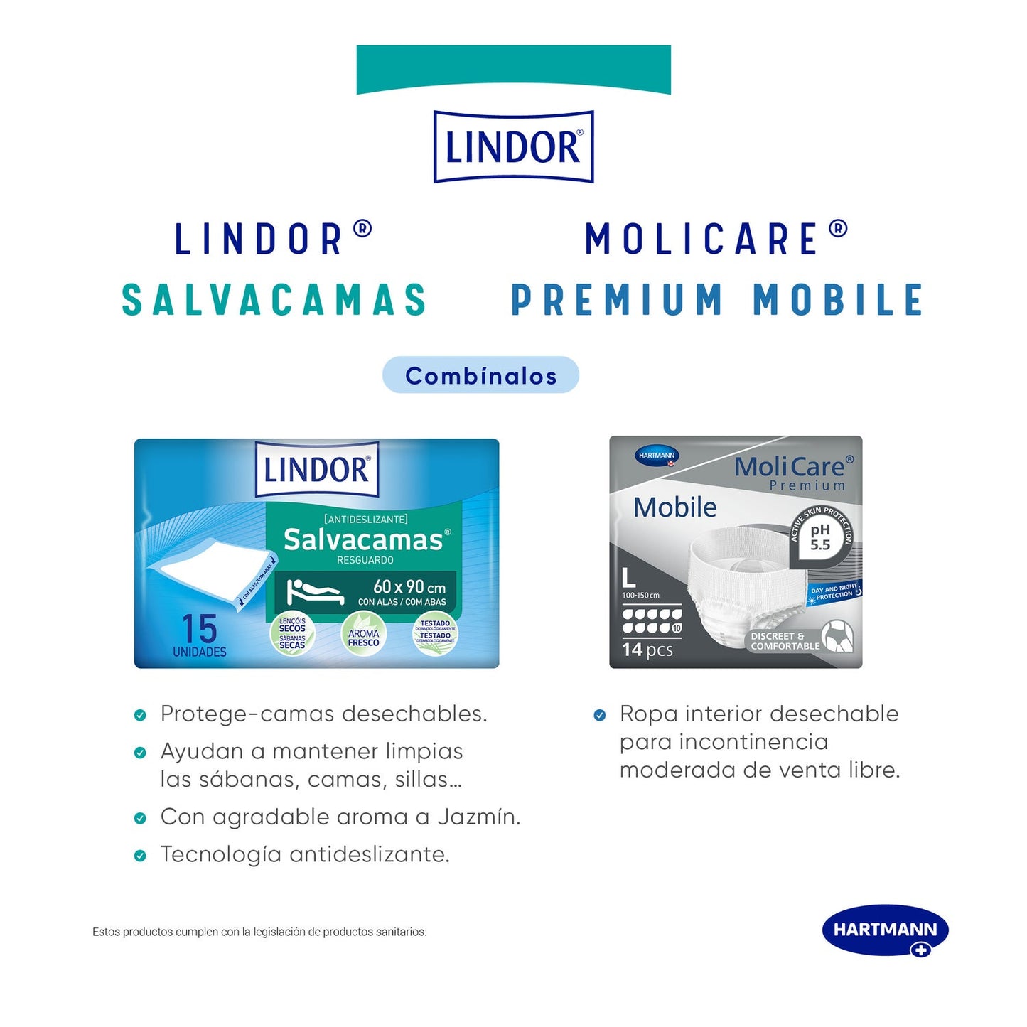Lindor® salvacamas 60cmx90cm 15uds