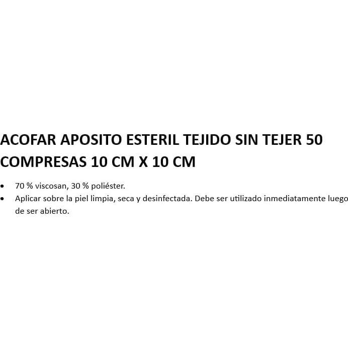 Acofar Apósito Estéril Tejido Sin Tejer 25uds