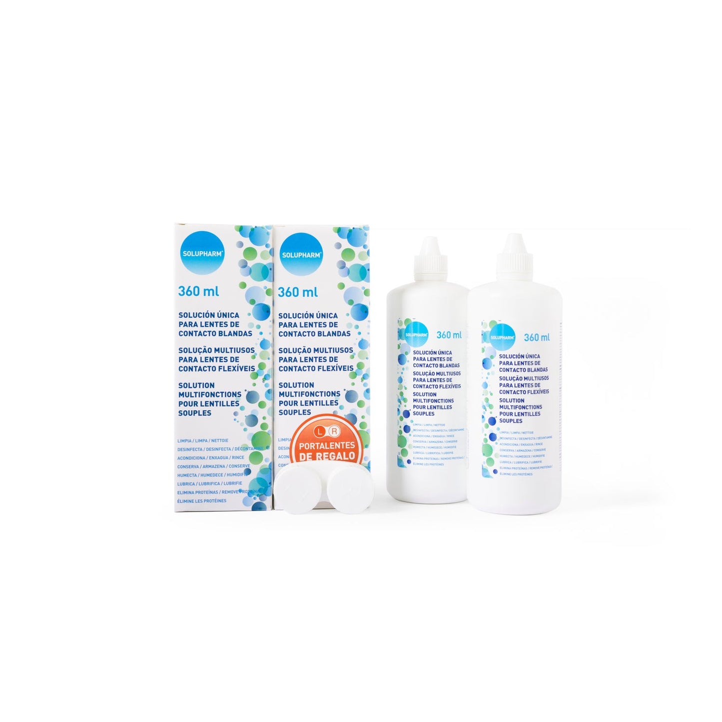 Solupharm solución única para lentes de contacto blandas 2x360ml