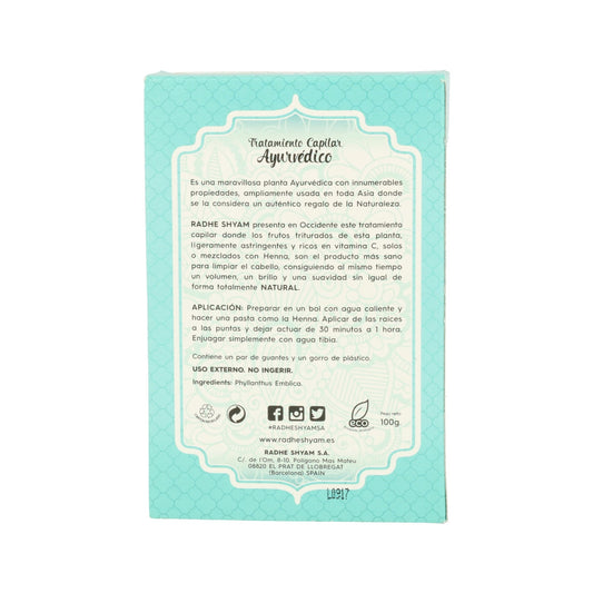 Radhe Shyam Amla Tratamiento Capilar Ayurvédico Eco 100g