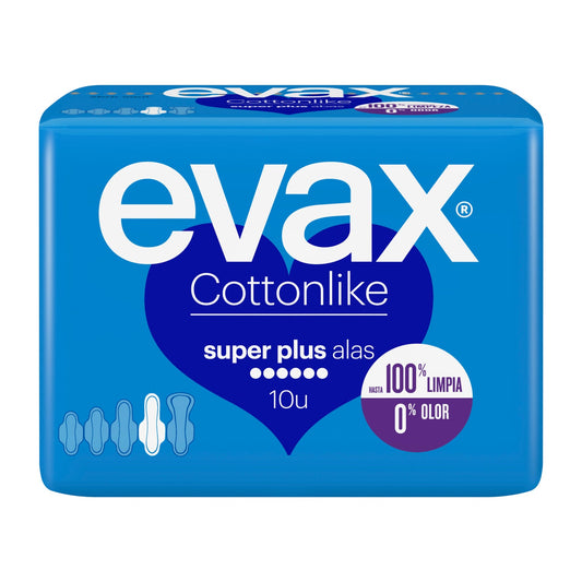 Evax compresas Cottonlike Superplus con alas 10uds