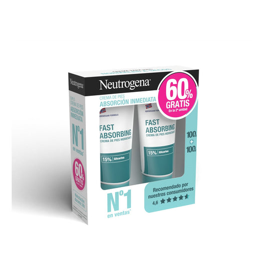 Neutrogena® Crema Pies Absorción Inmediata Textura ligera 2x100ml