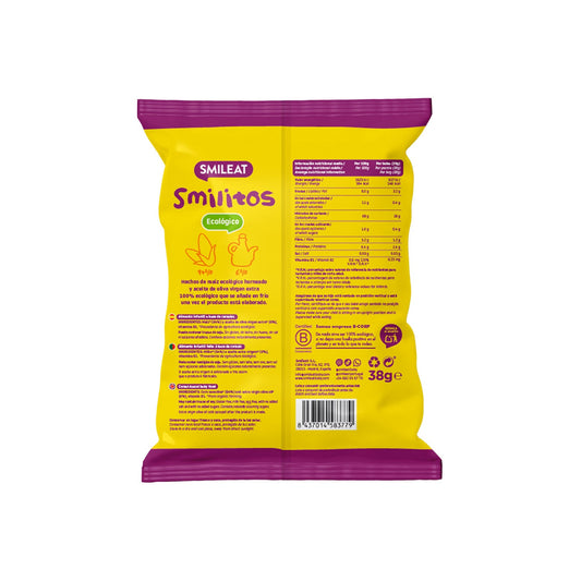 Smileat Smilitos Gusanitos Ecológicos de Maíz 38g