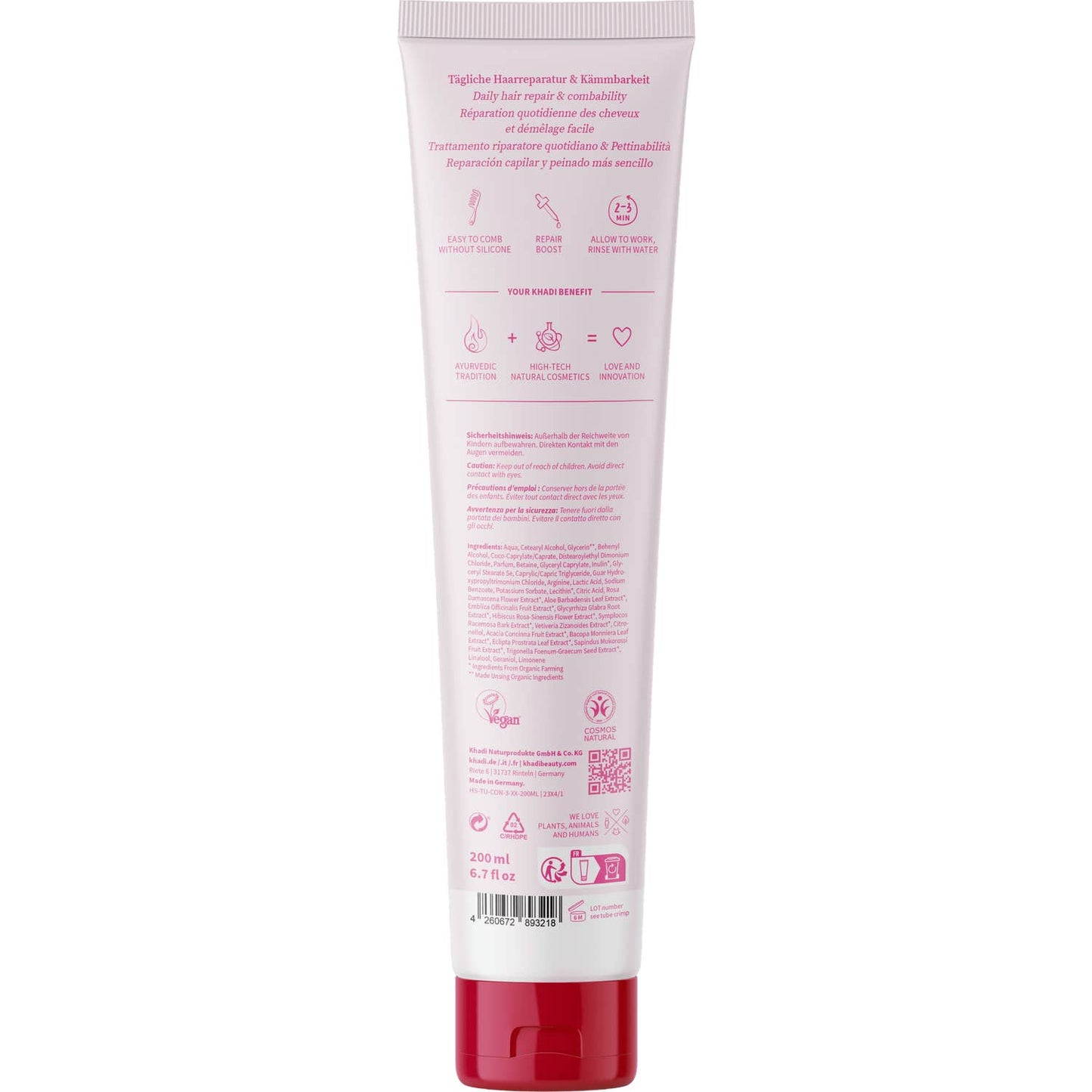Khadi Rose Revolution Acondicionador Reparador Ayurvédico 200 ml