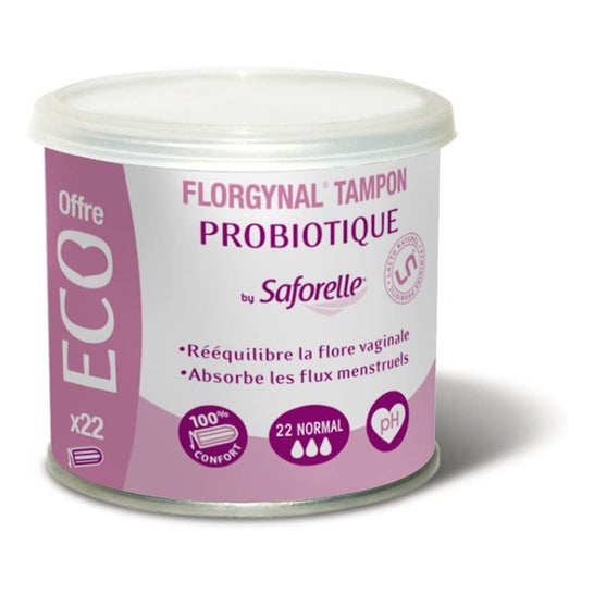 Saforelle Florgynal Tampón Probiótico Regular 22uds