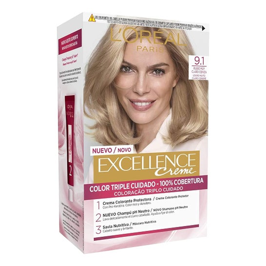 L'Oreal Set Excellence Creme Tint 91 Light Blonde Light Ash Blonde