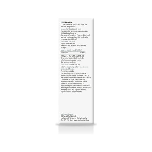 Extracto Fumaria Xxi 50 Ml Soria Natural