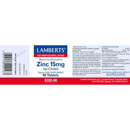 Lamberts Zinc 90 tabletas
