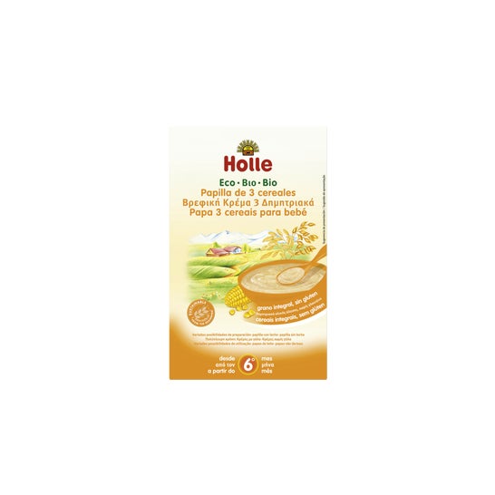 Holle Papilla 3 Cereales Integrales sin Gluten 6M 250g