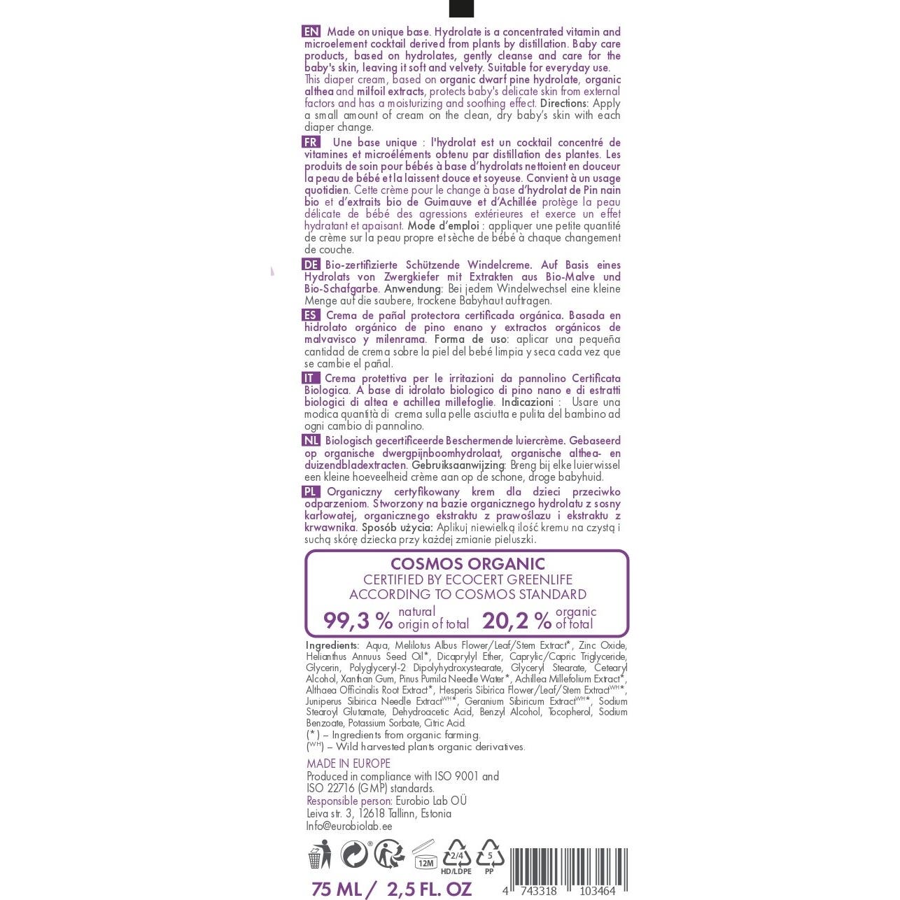 Natura Siberica Crema de Pañal Protectora 75ml