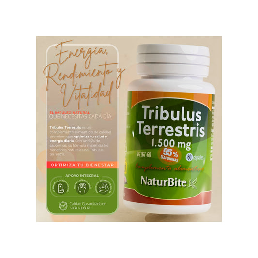 NaturBite Tribulus Terrestris 500mg 95% saponinas 60caps