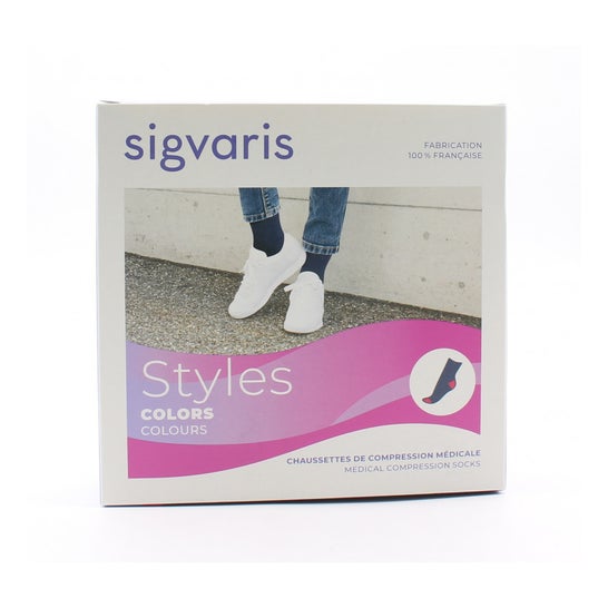Sigvaris Styles Colors Calcetín 2 Mujer Marin Fram TSL 1 Par
