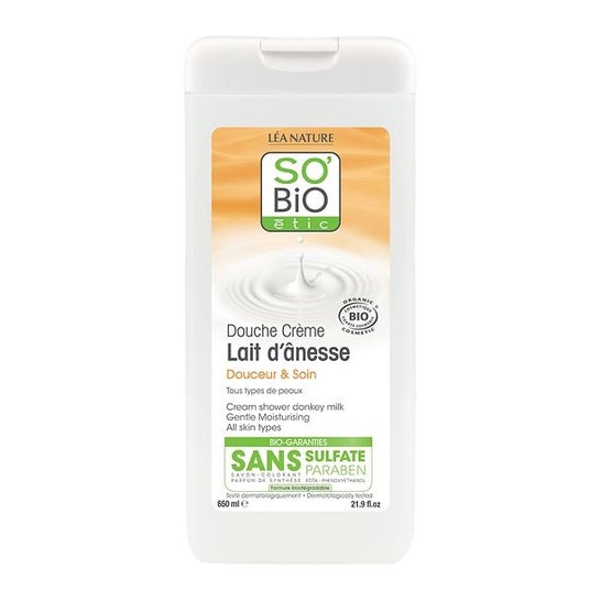 So'Bio Gel de Ducha Hidratación Suave Leche burra 650 ml