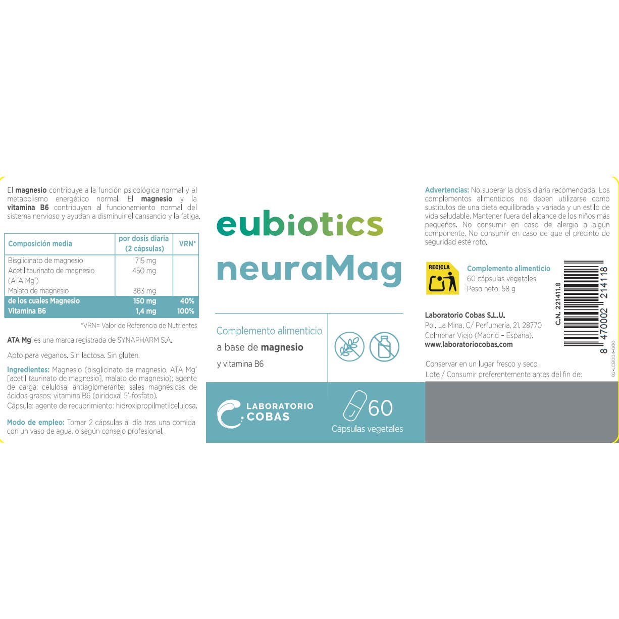 Eubiotics neuraMag 60 Caps