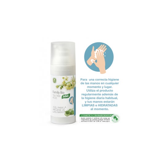 Santiveri Family Bio Tea Tree Aloe Gel para la higiene de las manos 50 ml