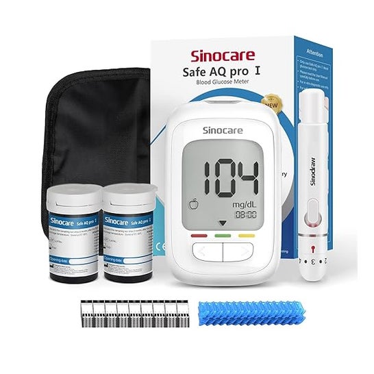 Sinocare Safe Aq Pro I Glucómetro 50 Kit Electrodo + 500 Memoria