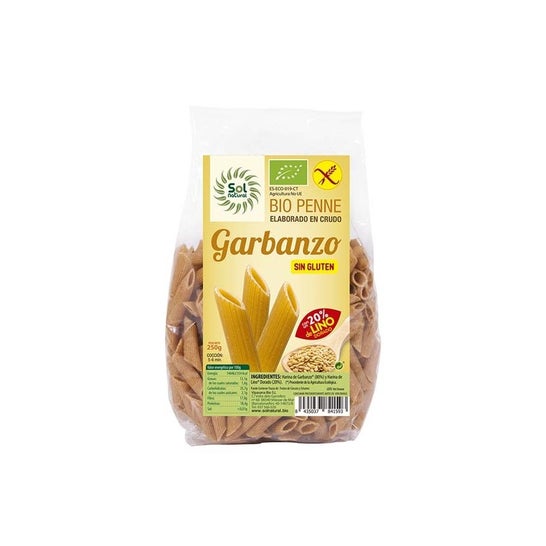 Solnatural Macarrones Garbanzos Lino Sin Gluten 250g