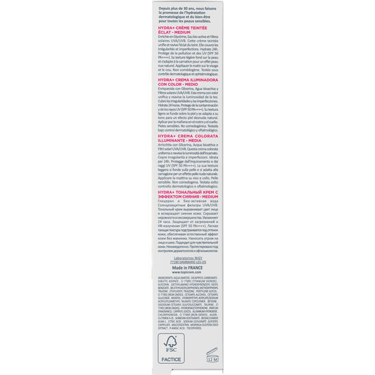 Topicrem HYDRA+ Crema Tintada Color Medio SPF50 40ml