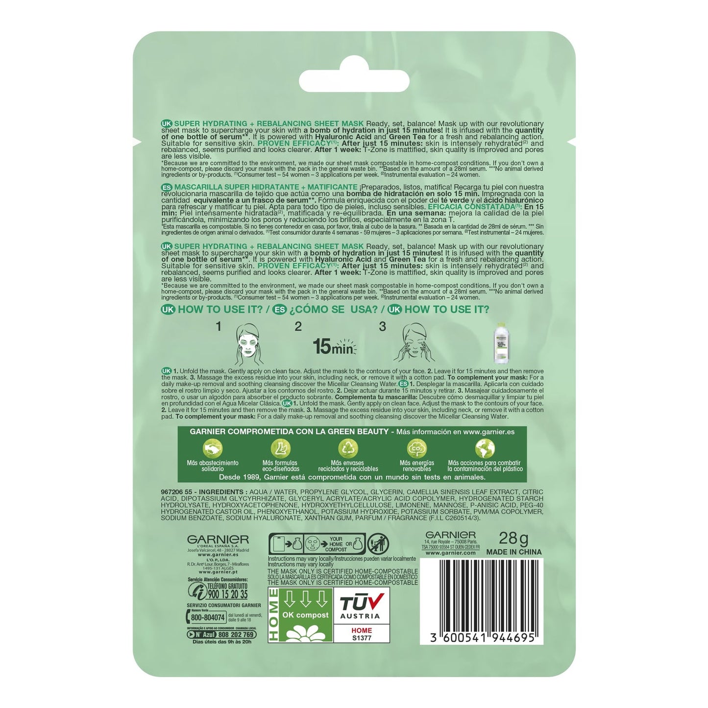 Garnier Skin Active Mascarilla Hydra Bomb 1ud