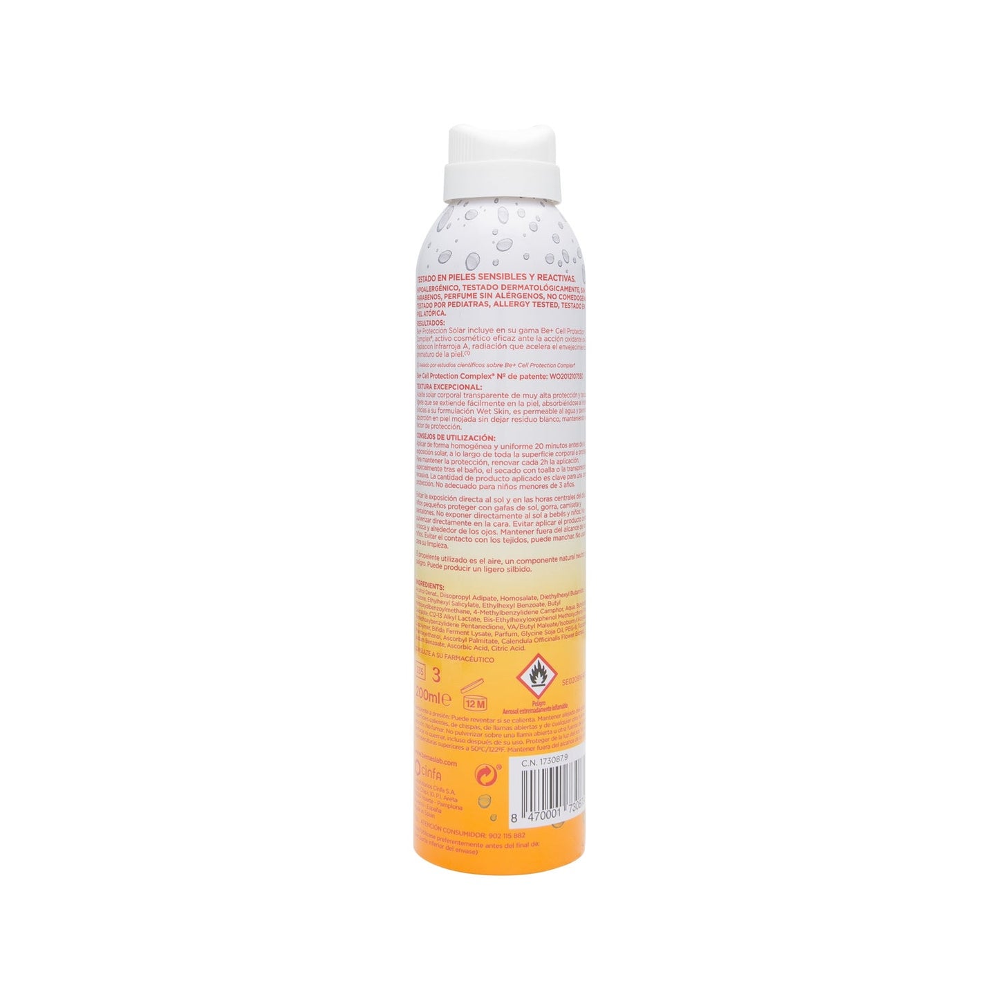 Be+ fotoprotector aerosol corporal SPF50+ 200ml
