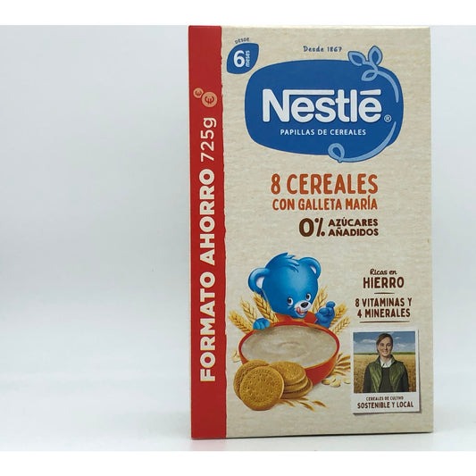 Nestlé 8 Cereales con Galleta María 0% Azúcares 725g