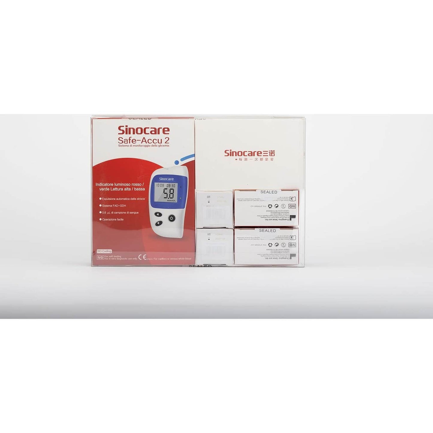 Sinocare Safe-Accu2 Kit Medidor Glucómetro + 100 + Punción