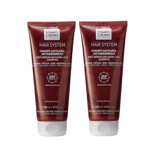 Martiderm Hair System Champú Anticaída Antiseborreico 2x200 ml
