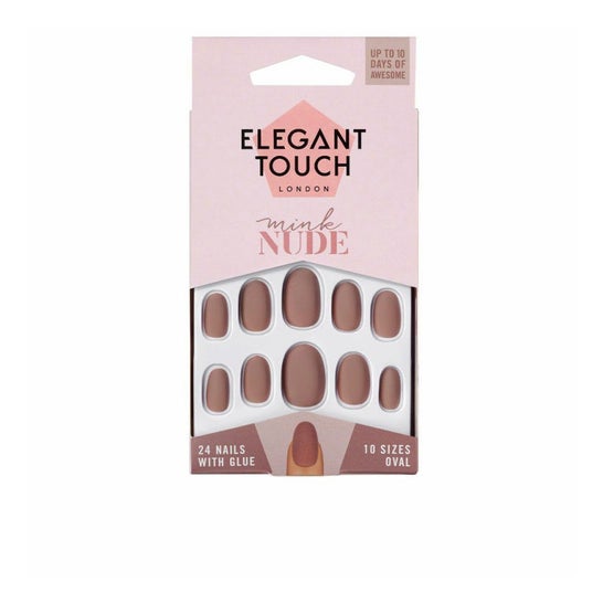 Elegant Touch Mink Nude Uñas Adhesivas 24 uds