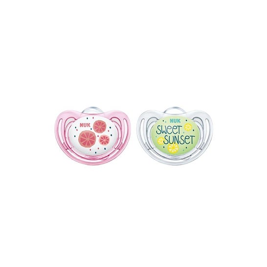 Nuk Chupete Silicona Fruits Day&Night 0-6 Meses 2 Unidades