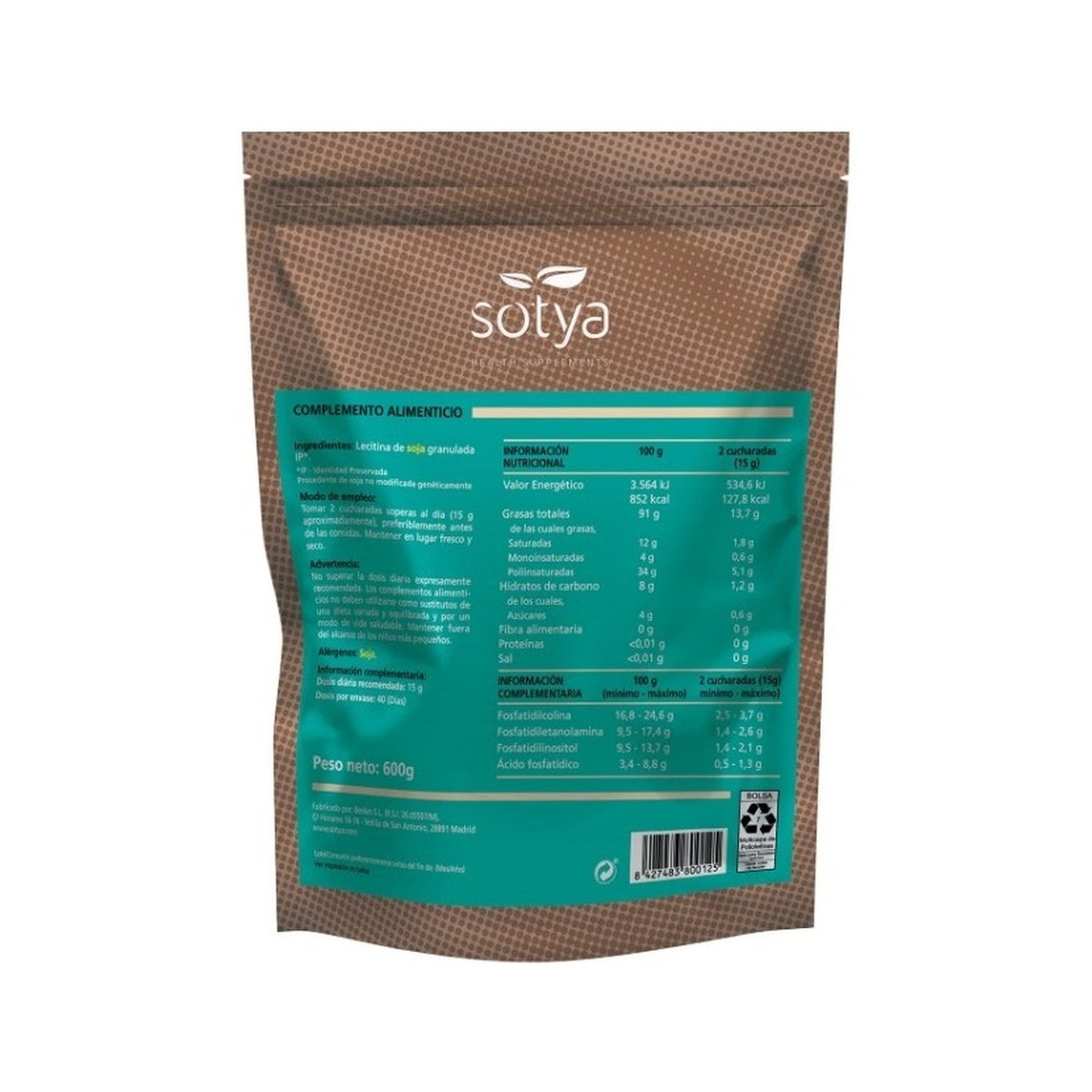 Sotya Lecitina de Soja Granulada 600g