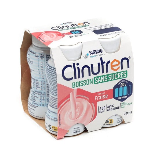 Clinutren Pack Bebida Sin Azúcar Nutriente Fresa Bio 4x200ml