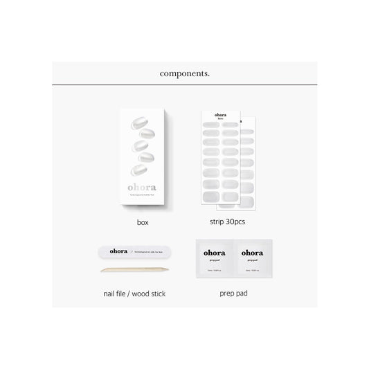 Ohora Gel Nail Strips N Silver Chrome 30uds