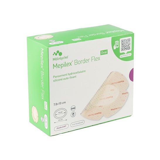 Mepilex Border Flex Oval Pansements 7,8x10cm 16 Unités