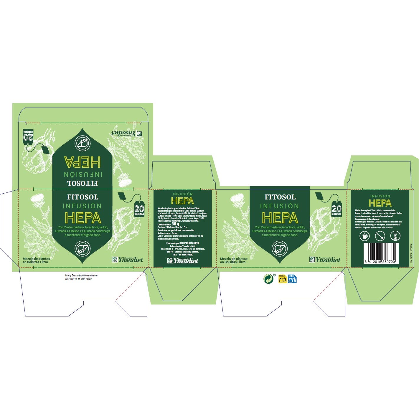 Fitosol Infusión Hepa 20 bolsitas filtro
