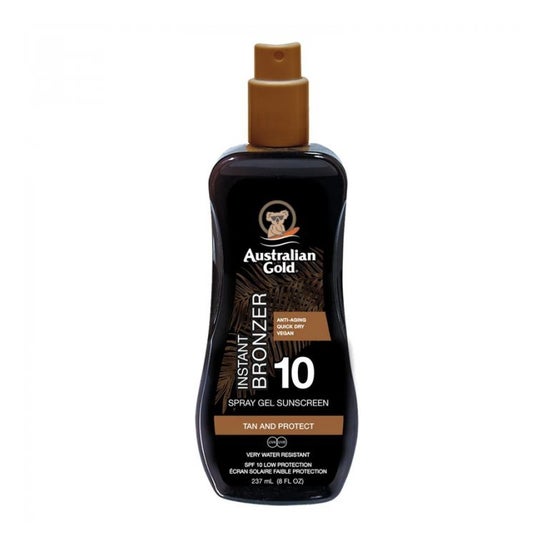 Australian Gold SPF10 With Instant Bronzer Spray Gel 237ml