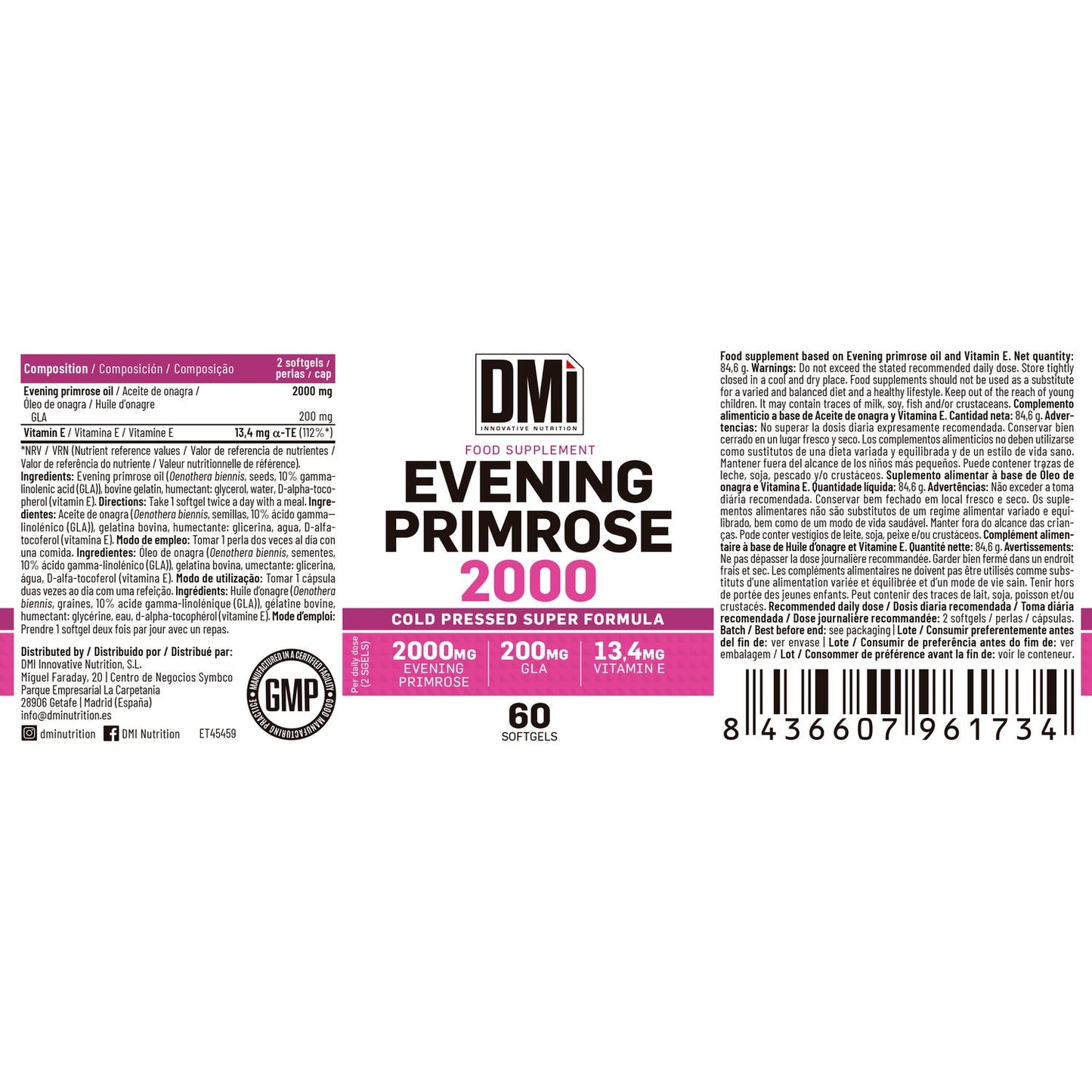 DMI Nutrition Evening Primrose 2000 60 Perlas