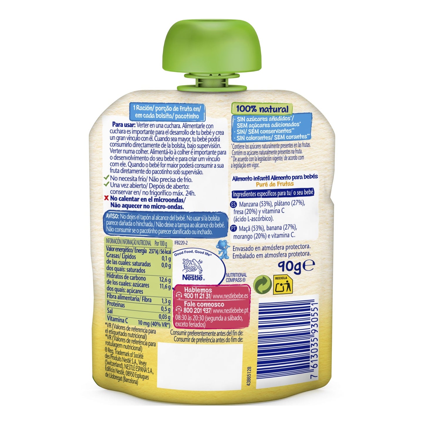 Nestle Manzana Plátano Fresa 90g