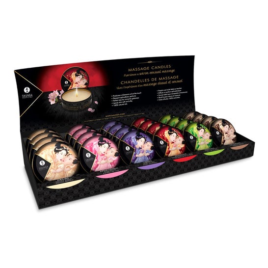 Shunga Mini Caress by Candlelight Velas Masaje Display 24uds