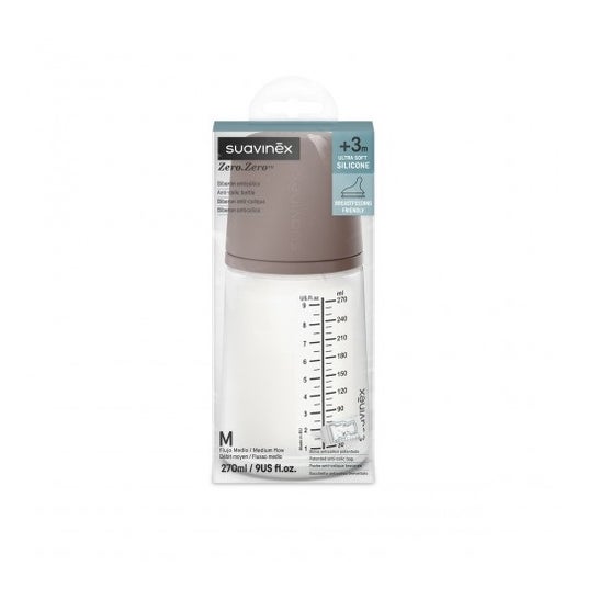Suavinex Biberón Anticólico T Silicona +3M 270 ml TM Caramel 1 ud