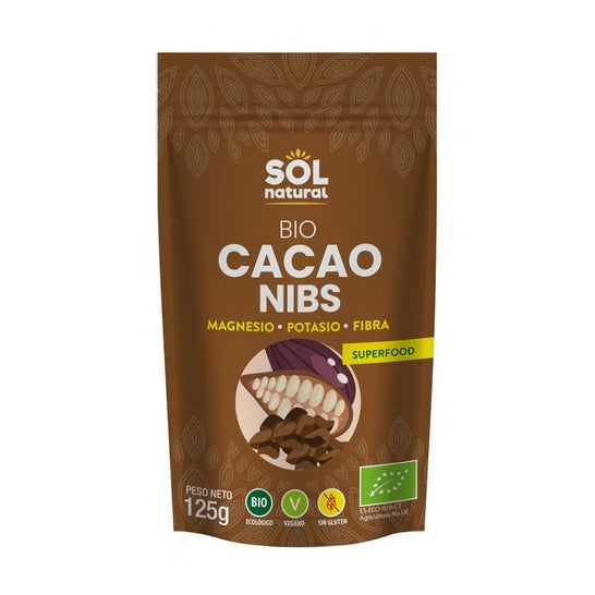 Solnatural Cacao Nibs Crudo Raw Bio 125g