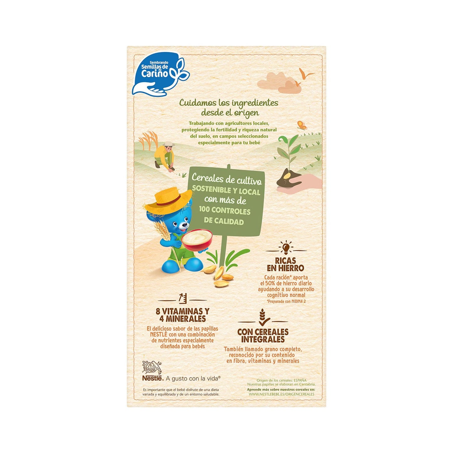Nestlé Papillas 8 Cereales con Miel 950g