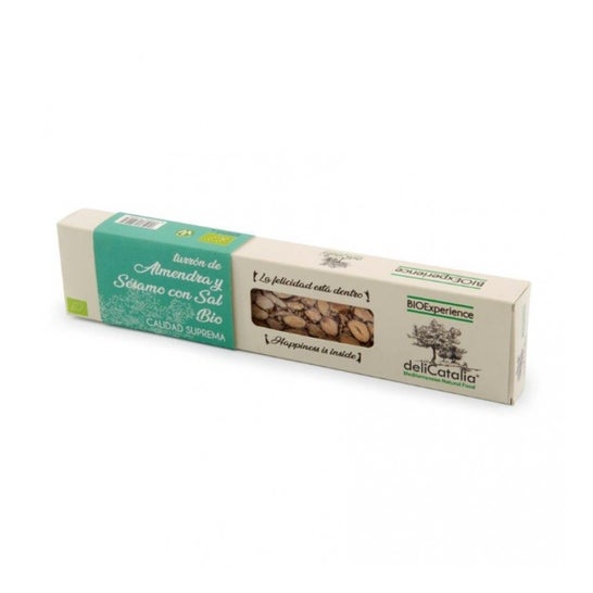 Delicatalia Turrón Almendras Sésamo con Sal Bio 165 g