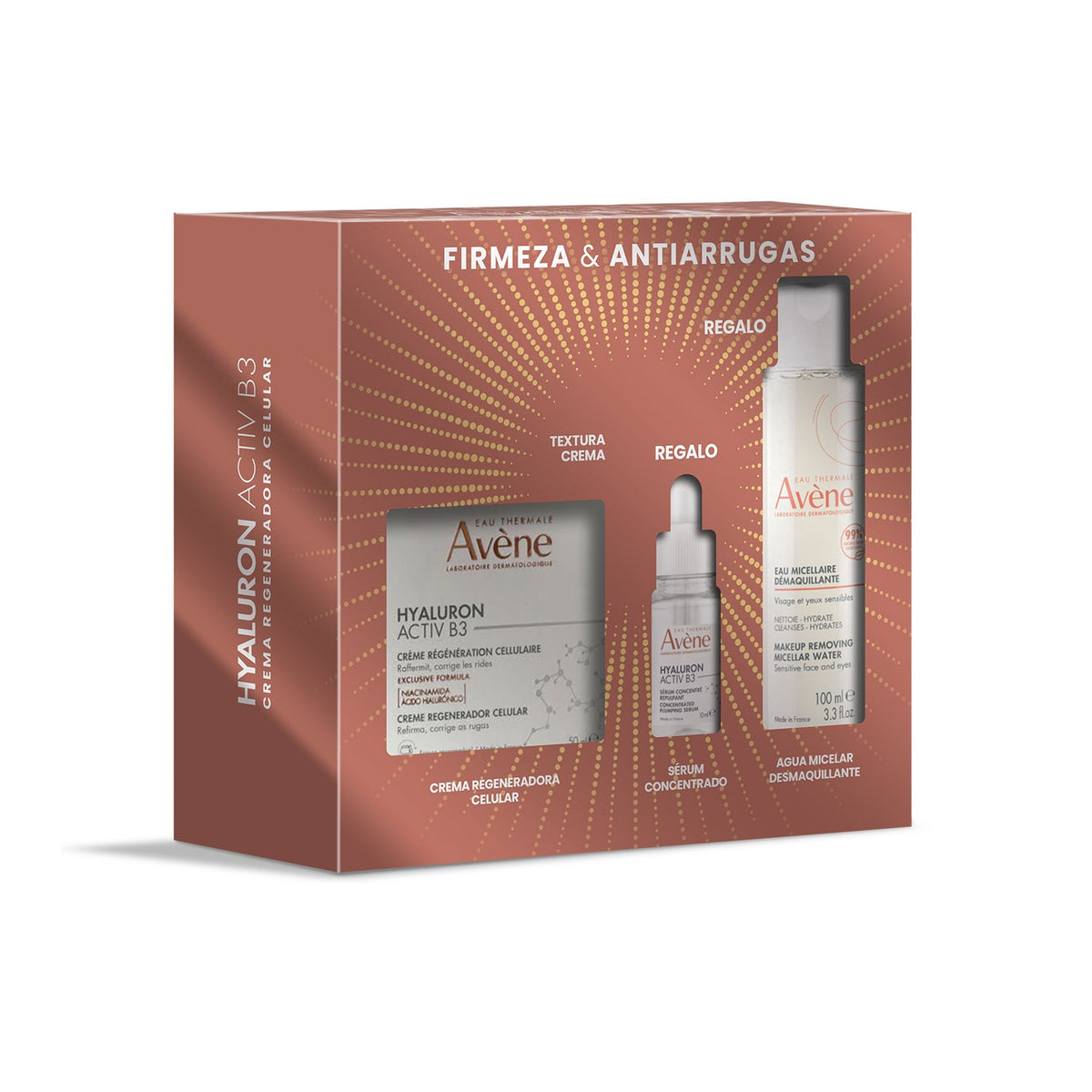 Avène Pack Hyaluron Activ B3 Crema Regeneradora 50ml + Sérum 10ml + Agua Micelar 100ml