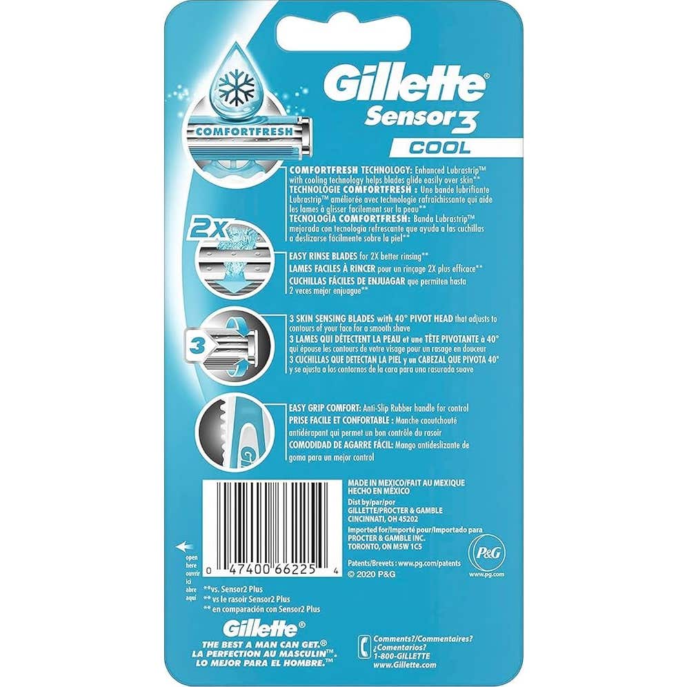 Gillette Sensor3 Cool Cuchilla Afeitar Desechables 5uds