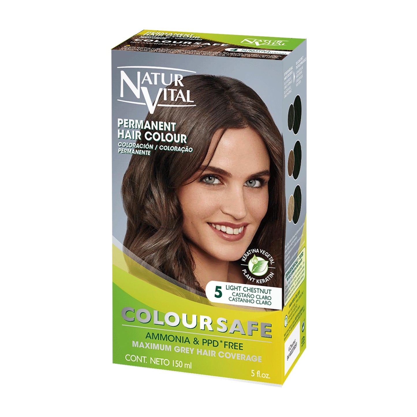 NaturVital Coloursafe Tinte Permanente 5 Castaño Claro 150ml