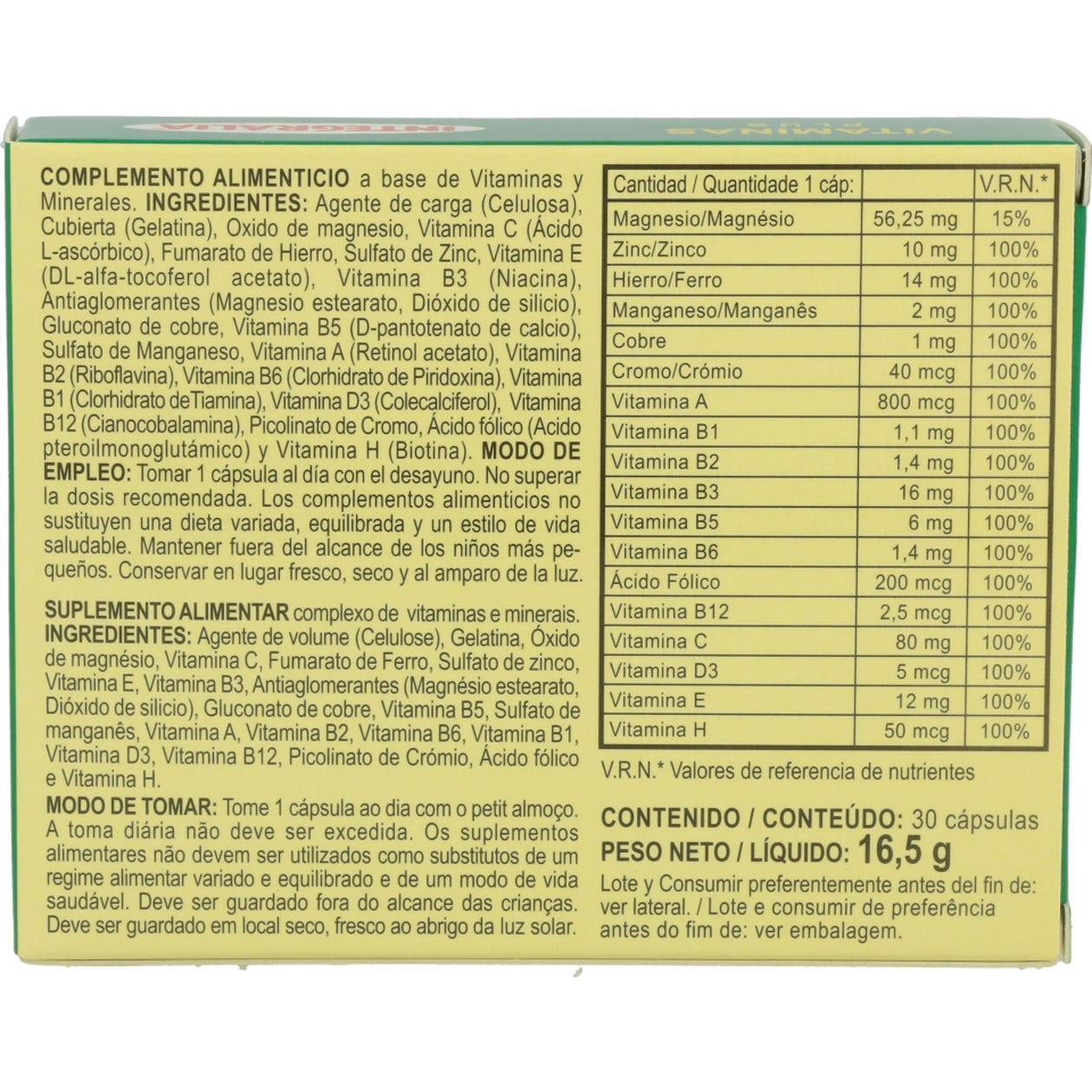 Integralia Vitaminas Plus 30Caps